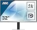 Produktbild AOC U3277FWQ 80 cm (31,5 Zoll) Monitor (DVI, HDMI, DisplayPort, 4 ms Reaktionszeit, 3840 x 2160, 60 Hz, UHD) schwarz