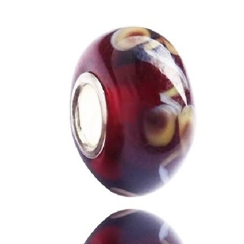 Vente FR Perles en verre de Murano Pandora Chamilia Beads Fit Biagi " Vin "