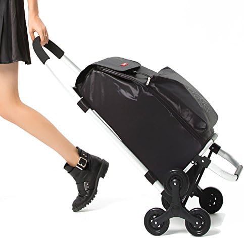 JXA M&amp;A Trolley Dolly with Seat Stair Climbing Multipurpose Folding Utility Cart with Grocery Shopping and More Black, B