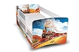 Best For Kids Kinderbett 80x160 mit Rausfallschutz + Schublade 44 Designs (Eisenbahn)