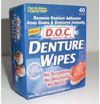 MySmartBuy Pack Of 40 Denture Wipes Adhesive Remover Cleaning False Teeth No Mess