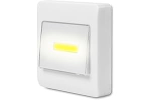 Eaxus® Lampe murale LED à piles - Interrupteur de cuisine pour cuisine, garage et autres - Blanc