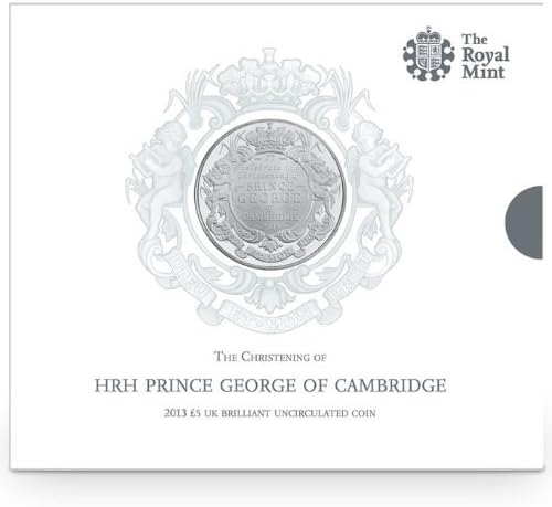 2013 Royal Mint Royal Christening Baby Prince George of Cambridge Brilliant Uncirculated £5 Five Pound Coin Pack