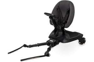 KIDDIES KINGDOM Aya EasyRide Universal Buggy Board with Seat – 2-in-1 Ride-On Board for Toddlers | Fits Most Strollers & Pushchairs | Non-Slip Platform + Suspension Wheels (Stone Grey)