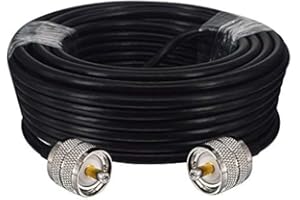 YILIANDUO 10M/32,8ft Câble Antenne CB UHF Extension PL259 Mâle à Mâle Câble Coaxial RG58 50ohms Faible Perte Coaxial Câble pour Radio HAM, Radio VHF, Compteur SWR, Analyseur Antenne Ham Radio Scanner