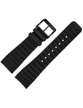 HUGO BOSS Uhrenarmband 24mm Silikon schwarz original - Ersatzarmband passend für Uhrenmodelle 1512639, 1512742...