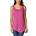 Produktbild MOIKA Damen Tank Tops, New Frauen Sleeveless Loose Button Trim Bluse Einfarbig Rundhals Tunika T-Shirt(M,Hot Rosa)