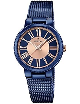 Festina Damen-Armbanduhr Analog Quarz Edelstahl F16967/1