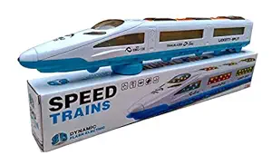 Kasba Bump and Go High Speed Bullet Train Toy ? 3D Lighting and Musical Fun Sounds | Toy for Kids Birthday Gift - 38 cm