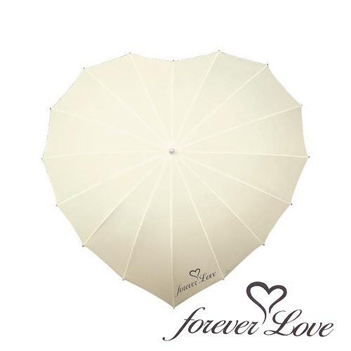 Hochzeitsschirm Herz / Herzschirm 'forever Love' creme