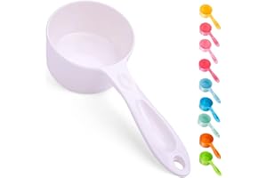 SUPERDESIGN Sturdy Melamine Food Scoop for Dogs Cats Birds, Measuring Cup, Long Comfortable Handle