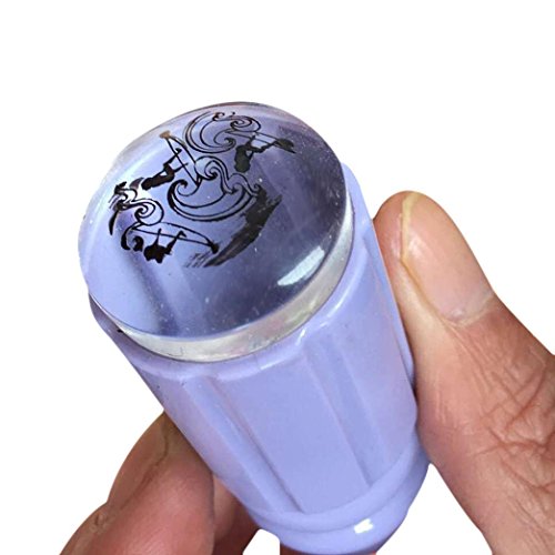 Oyedens 2.8cm DIY Nail Art Clear Stamping Stamper Scraper Image Plate Transfer Manicure Tool (Purple)