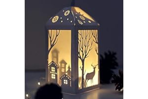 YUNTRIP Matrices de Découpe pour Scrapbooking, Découpage de cadre métal pour la fabrication de cartes, motif cerf, arbre de Noël, lanterne, pochoir pour bricolage, DIY Scrapbook Argent