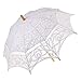 Produktbild Blesiya Spitze Blumen Hochzeitsschirm Brautschirm Spitzenschirm Sonnenschirm Regenschirm Braut Hochzeit Party Dekoration Weiß