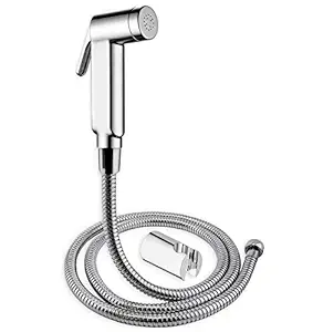 ALTON SHR20910 ABS Health Faucet with SS-304 Grade 1.25 Meter Flexible Hose Pipe and Wall Hook, Chrome Finish