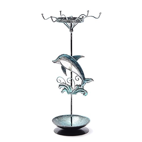 MagiDeal Delphin Ohrring Halskette Schmuck Halter Stand Schmuckständer Veranstalter - 3