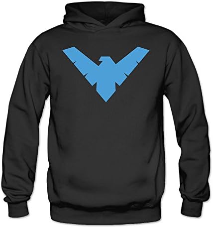 Woman Nightwing Rebirth Dick Comic Logo Hoodies -  Black - 