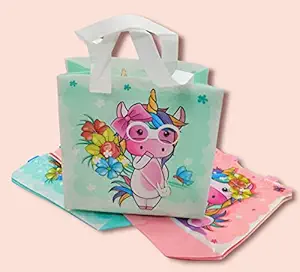 Tera13 Unicorn Return Bags Non Woven Gift Bag Unicorn /Carry Bags with Handles Party Favor Gift Bags for Birthday Return Gifts for Kids - Unicorn Party Favors (12 Bags)