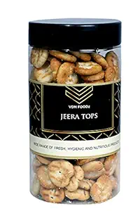 VDN FOODz Salted Jeera Tops Chatpata Biscuits || Mini Cracker bites || Chai (Tea) Time Assorted Snacks, 120 gm