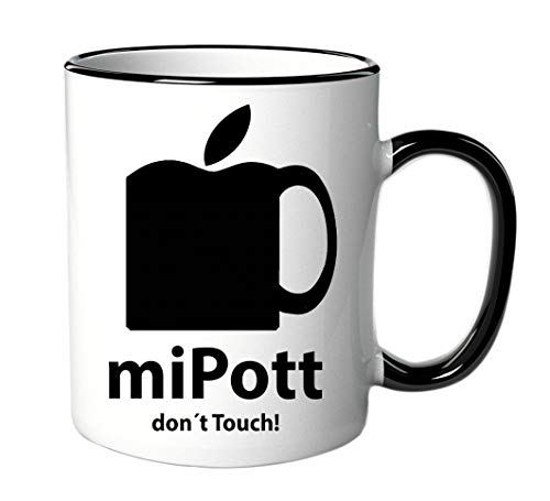 geschenke-fabrik Tasse miPott Don´t Touch - mit Spruch - lustig - Büro/Arbeit