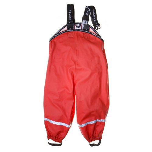 Polarn O. Pyret Unisex Rain Trousers, Poppy, 1-2 Years (Manufacturer Size:86/92)