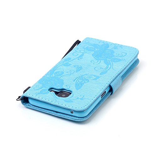 Samsung Galaxy A5 2016 Model/A510 Hülle [Bildschirmschutz aus gehärtetem Glas], Grandoin Retro Leder Foliant Stoßabfangende Hülle, exzellente Qualität buntes elegantes Muster Design Premium PU Verschluss genaue Passform Riemen-Leder Geldbörse schützende Schnapp-Hüllen-Abdeckung für Samsung Galaxy A5 2016 Model/A510 mit [Kreditkarten Einschub] Ständer Funktion - 5