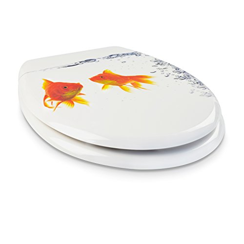 VENKON – Premium WC Sitz mit Absenkautomatik – Modell „Goldfisch“ – Toilettendeckel aus Duroplast (antibakteriell) inkl. Montagesatz (rostfreie Scharniere) - 7