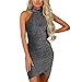 Produktbild Abendkleider Damen Camisole Kleid Partykleid Sexy Voller Pailletten Retro 1920er Cocktailkleid Schulterfrei Partykleid Bodycon Minikleid Ärmellos Kleidung