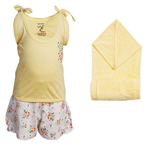 Jo kidswear Girl's Baby Cotton Clothing Set (2006_Yellow_3-6 Months)