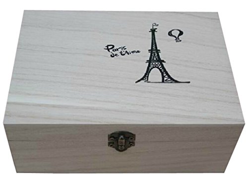 niceeshop(TM) Caso de la Joyería, Caja de Almacenaje de Tarjeta Postal de Madera al Natural