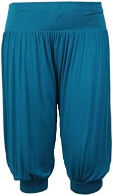 New Ladies Plus Size Ali Baba Baggy Stretch Fit Shorts Womens Plain Cropped Harem Trouser Pants