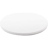 Decora, White Round Rigid Cake Stand - Made of Double Walled Aluminium Coated Cardboard - Sturdy and Robust - Ideal for Prese