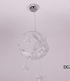 LONFENNER Creative Moon and Stars Pendelleuchte / Deckenleuchte Mond und Sterne, für Kinderzimmer, Wohnzimmer - 5