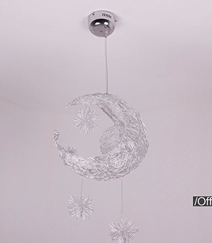 LONFENNER Creative Moon and Stars Pendelleuchte / Deckenleuchte Mond und Sterne, für Kinderzimmer, Wohnzimmer - 5