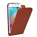 Produktbild Roar Galaxy S5 Mini Flip Case Lederhülle, Handy Klapphülle, Flipcase Klapp Leder Hülle, Business Style Handyhülle mit Magnet für Samsung Galaxy S5 Mini, Braun