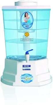KENT Gold+ 20-litres Gravity Based Water Purifier, White and Blue