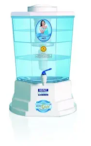 KENT Gold+ 20-litres Gravity Based Water Purifier, White and Blue, 54 x 36 x 38 cm ; 3.4 Kg