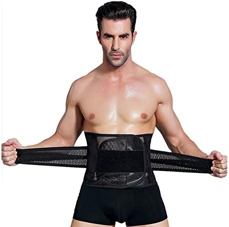 Ykmaggie Fitness Belt Tighten The Abdomen Grid Polyester Fiber Adjustable Heat Burner Support And Protect The Waist Show Perfect Body The Man Black,M