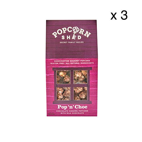 3 x Pop N Choc Shed's 80g | Chocolate Popcorn