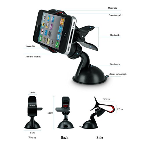 Smartphone-Mini supporto universale per cellulari, supporto auto per Iphone 6/6 plus/5/5S/5C/4/4S, Samsung Galaxy, S6/S5/S4/Note 3/4