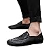 Produktbild FORH Herren Freizeit Schuhe Aus Leder Business Anzugschuhe Sportschuhe Flacher Mund Leder Schuhe Laufschuhe Sneaker Leichte Wanderschuhe Low-Top Bootsschuhe (Schwarz, 39)