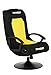 Price comparison product image BraZen Stag 2.1 Bluetooth Surround Sound Gaming Chair Yellow/Black, Height 94 cm Width 54 cm Length 71 cm