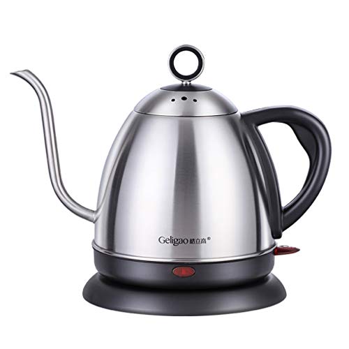 DONGY Bouilloire  col de cygne, 1 L Long Mouth Bouilloire En Acier Inoxydable (Couleur : Silver)