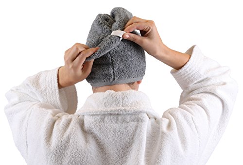 Betz Turban Handtücher Haarturban Kopftuch 100% Baumwolle Frottier Farbe: grau - 4
