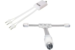 Sat-Fox FM AM UKW Radio Antenne Dipol Wurfantenne Zimmerantenne 75Ohm Koax-Anschluss und 240/300 Ohm Weiche IEC-Stecker für alte Radios Adapter