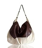  Bolso de las mujeres de algodón mezclado y lino con solapa de cuero, bolso de la manera para el viaje, limited edition BBagdesign.