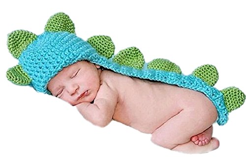 Ukamshop(TM)Baby Girls Boy Newborn-9 Month Knit Crochet Minnie Clothes Photo Prop Outfits (Green Dinosaur)