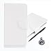 Produktbild Huawei P9 Lite Schutzhülle Leder Hülle, Alfort 3 in 1 Flip Fashion Design Dual Use Falten Premium PU Leder Flip Mappen Kasten Abdeckung für Huawei P9 Lite 5.2" ( Weiß ) + Netter Staub Stecker + Schwarz Stylus Pen