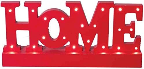 LED Light Up 'HOME' Sign Light - Red
