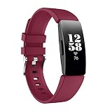 Knowin Silikon Uhrenarmband Mit Edelstahl Silberne Schnalle, Schnellverschluss Ersatzarmband Sport Silikon Armband Armband Für Fitbit Inspire/Inspire HR